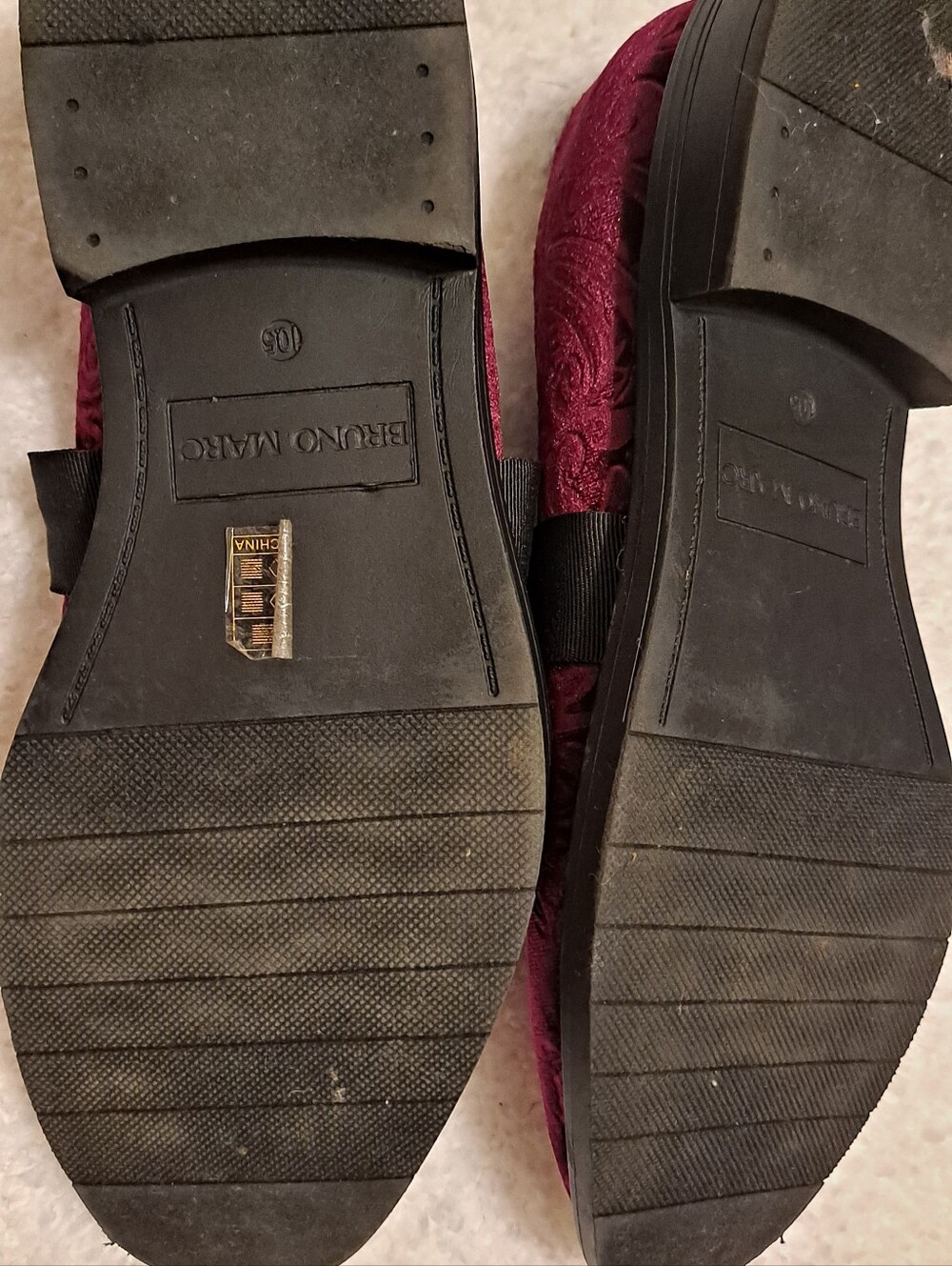 Bruno Marc Men's Burgundy Velvet Slip-On Loafers 10.5 - Picture 3 of 5